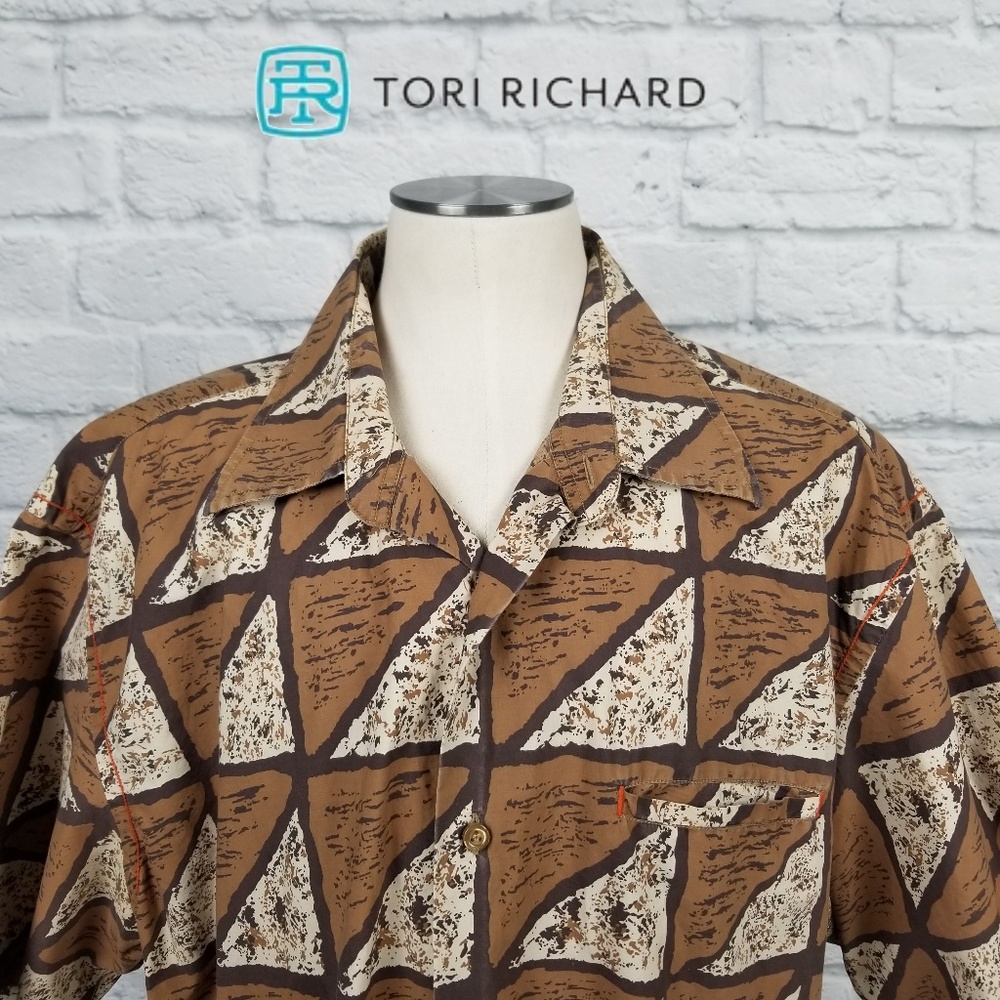 Tori Richard Tiki Theme Hawaiian Shirt Sz XL